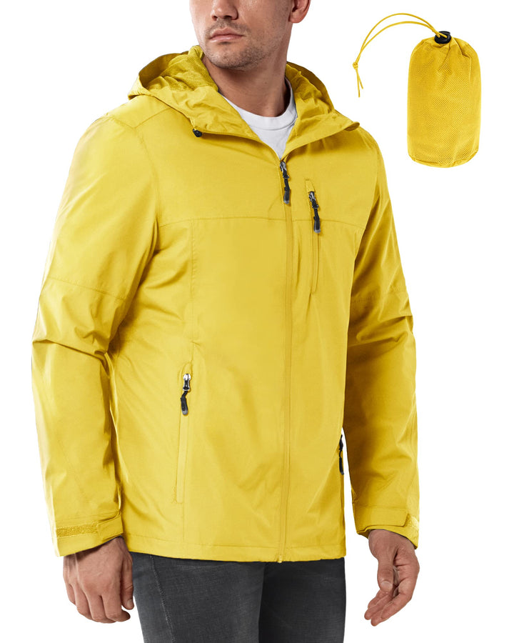 33,000ft Regenjacke Herren Wasserdicht Outdoorjacke Leichte Freizeitjacke Packbare Windjacke Fahrrad