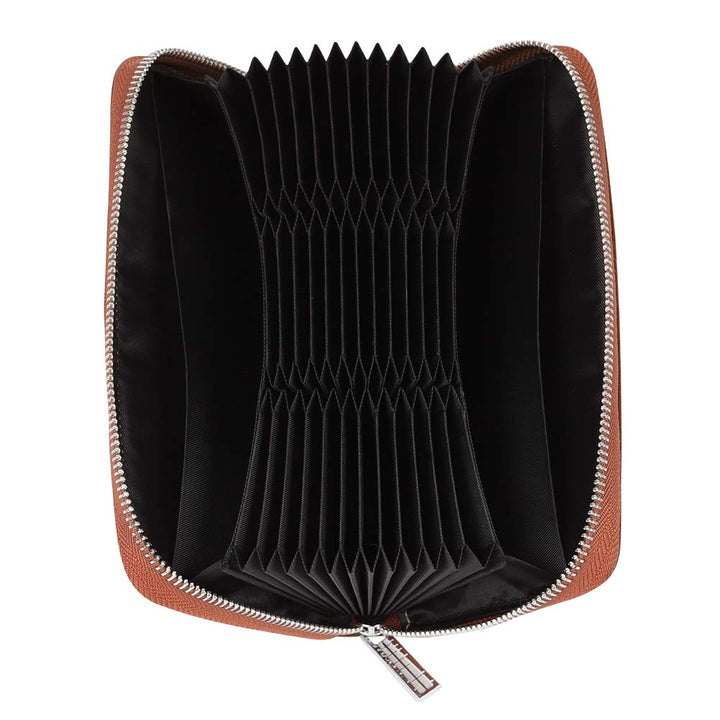 Cynure RFID-blockierender Kartenhalter für Damen, 36 Fächer, gross, lang, Leder, Reissverschluss, Sc