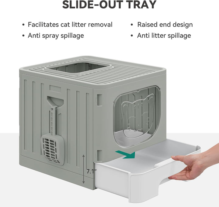 YITAHOME Katzenklo mit Deckel, grosse geschlossene Katzentoilette, haubenartiges geruchloses Anti-Sp
