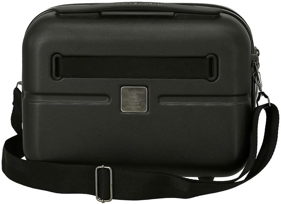 Pepe Jeans Chest Kulturbeutel mit Umhängetasche, 29 x 21 x 15 cm, Schwarz, 29x21x15 cms, Anpassbare