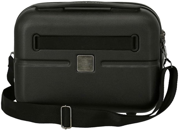 Pepe Jeans Chest Kulturbeutel mit Umhängetasche, 29 x 21 x 15 cm, Schwarz, 29x21x15 cms, Anpassbare