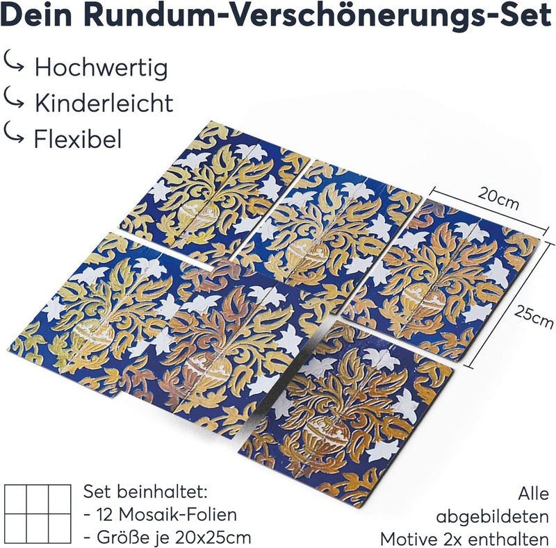 CREATISTO Klebefliesen Stickerfliesen Fliesenfolie - Stylische Sticker Aufkleber für Fliesen I Klebe