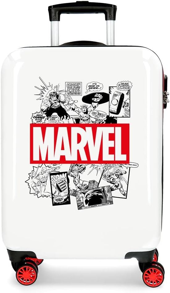 Marvel Avengers Comic Kabinenkoffer Weiss 40x55x20 cms Hartschalen ABS Kombinationsschloss 34L 2,6Kg