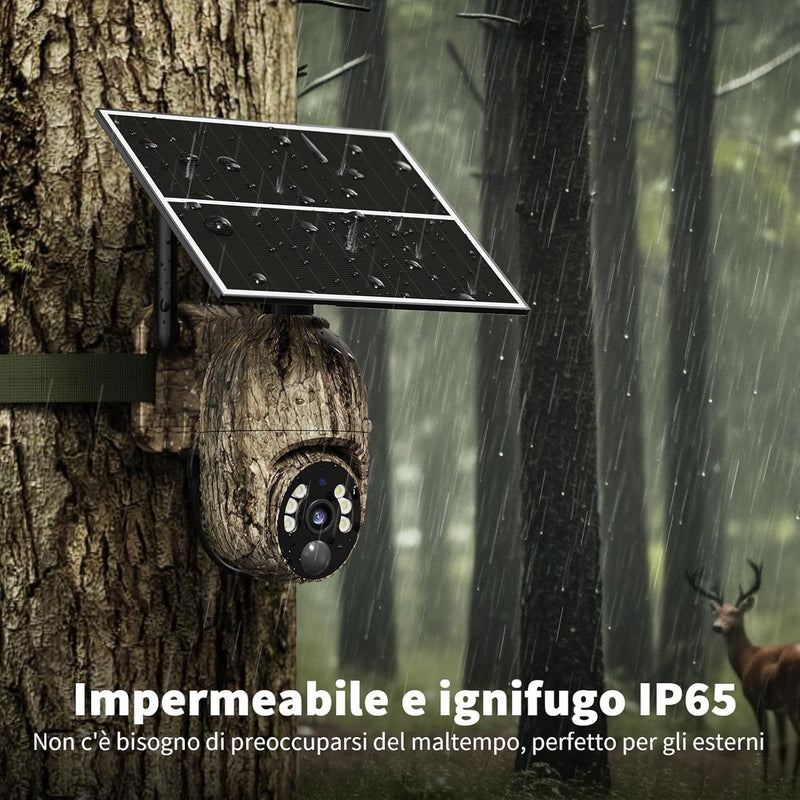 NUASI 4G LTE Wildkamera mit SIM Karte, 2K Kabellos Solar Wildtierkamera mit Handyübertragung App, Üb