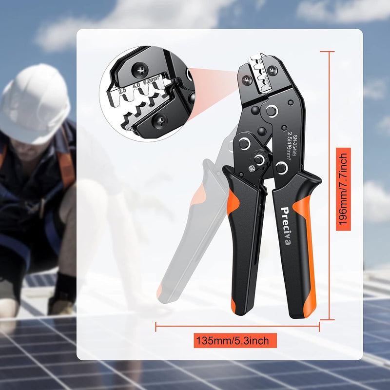 Solar Crimpzange, Preciva Solarstecker Crimpzange für 2.5/4.0/6.0mm² Solarpanel PV Kabel