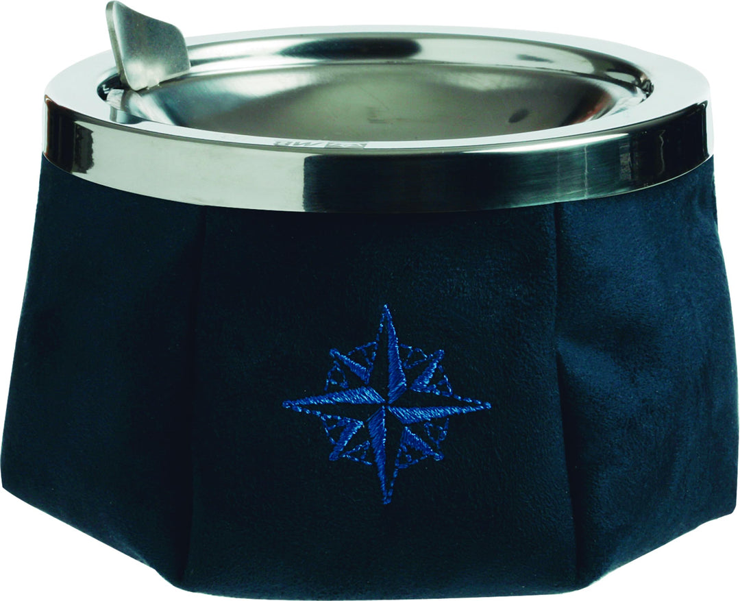 Marine Business Aschenbecher aus Leder mit Deckel Marineblau, Marineblau