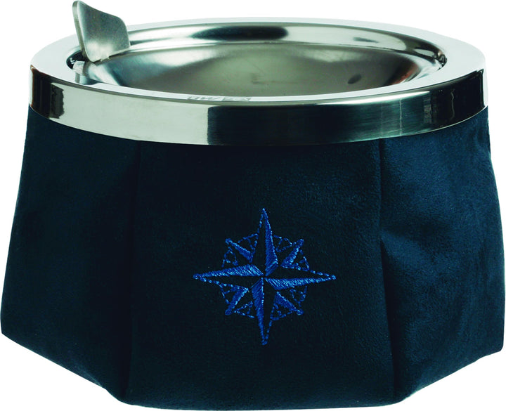 Marine Business Aschenbecher aus Leder mit Deckel Marineblau, Marineblau