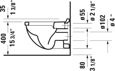 Duravit Starck 3 WC-Suspended Starck 3 230 mm weiss