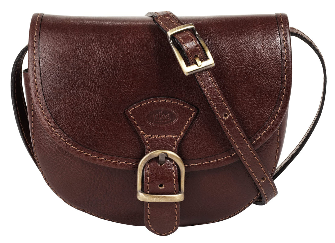 piké Umhängetasche braun echt Leder Damen - 015755