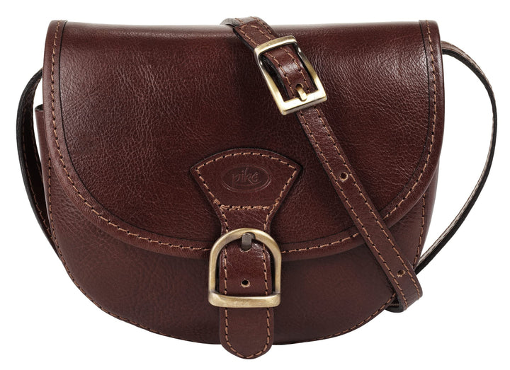 piké Umhängetasche braun echt Leder Damen - 015755