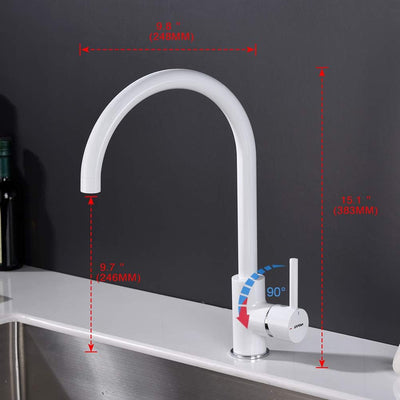 GRIFEMA GRIFERÍA DE COCINA-G4001W | Küchenarmatur - Wasserhahn Küche mit Hoher Auslauf(246mm), Weiss