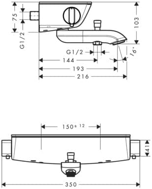 hansgrohe Ecostat Select Aufputz Wannenthermostat, für 2 Funktionen ohne Adapter zur Renovation, Wei