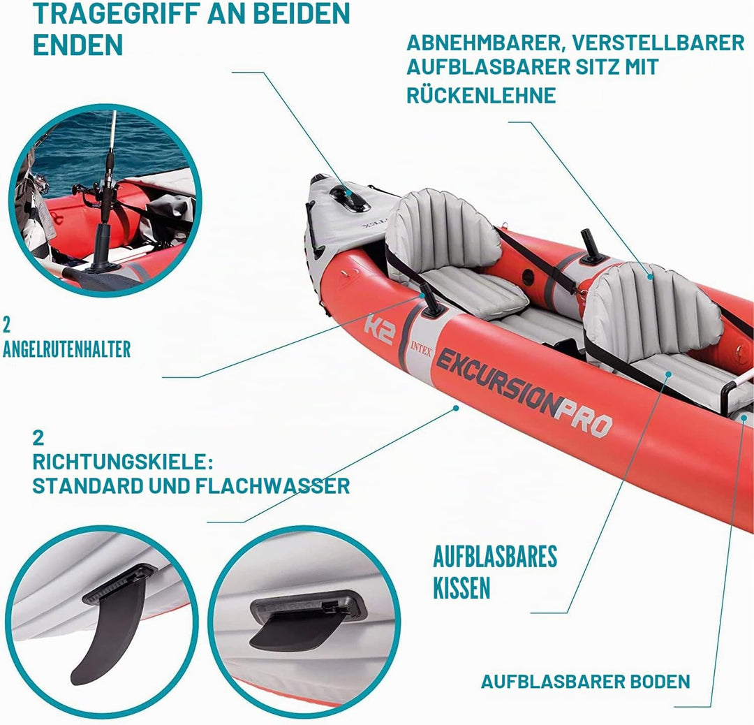 Intex - Aufblasbarer Kajak K2 Excursion Pro Kajak, K2 Excursion Pro Kajak