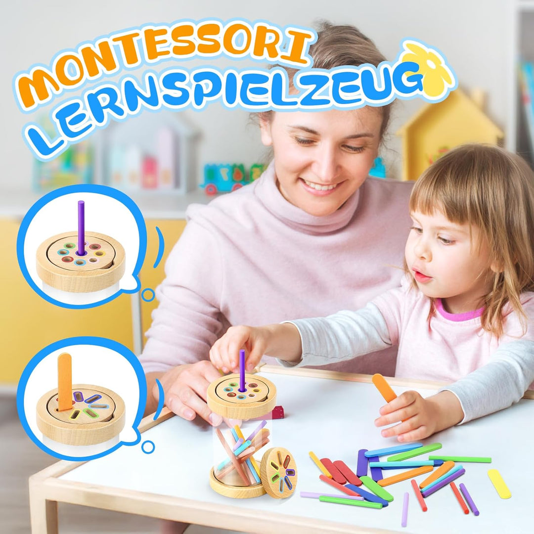 Montessori Spielzeug ab 1 Jahr, 2-in-1 Montessori Spielzeug ab 1 2 3 Jahre Mädchen Jungen Baby Spiel