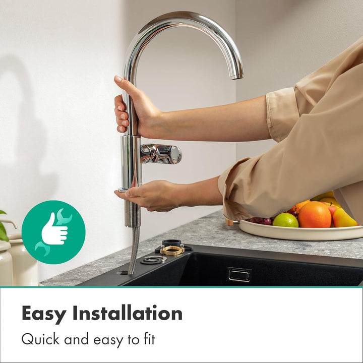 hansgrohe Vernis Blend M35 - Küchenarmatur, 1 Stahlart, Wasserhahn Küche mit Auslaufhöhe 210 mm, Mis