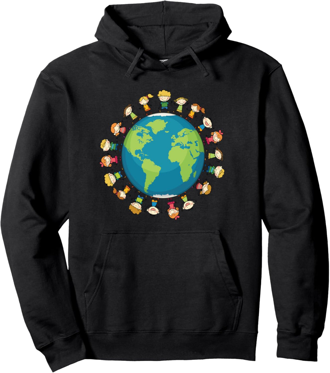 Kinder rund um die Welt und Erde Klimawandel Pullover Hoodie