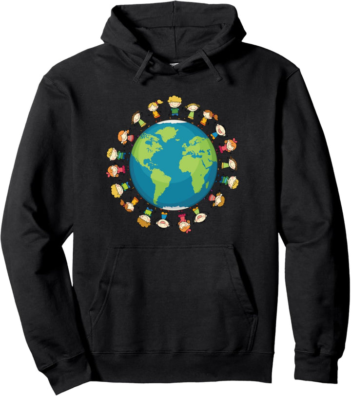 Kinder rund um die Welt und Erde Klimawandel Pullover Hoodie