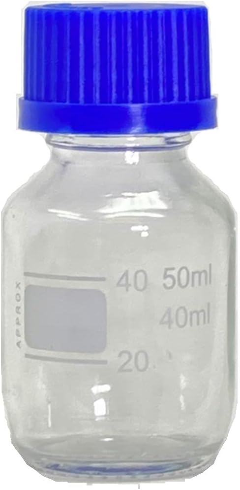 Karter Scientific Glasflaschen mit GL45-Schraubverschluss, Borosilikat, 50 ml, 6 Stück 50ML Pack Of