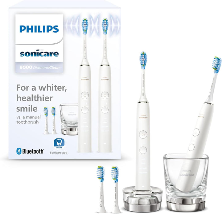 Philips Sonicare DiamondClean 9000 Elektrische Zahnbürste Doppelpack - 2 Schallzahnbürsten, 1x Ladeg