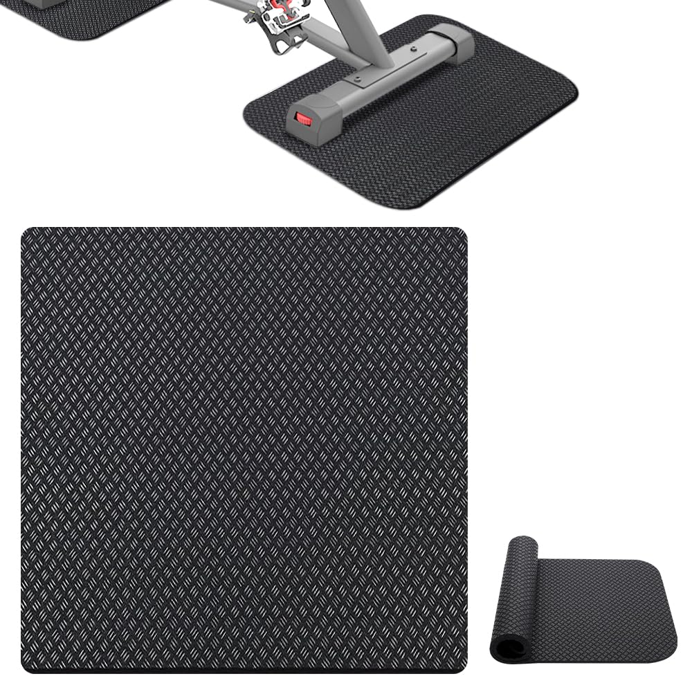 2 Stück Bodenschutzmatte Fitnessgerät, 63,5 x 30 cm Bodenschutzmatte Sport, 5 mm rutschfest Unterleg