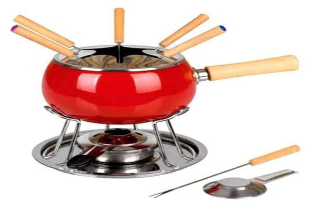 Fondue Set.12 Edelstahl SM.Rote