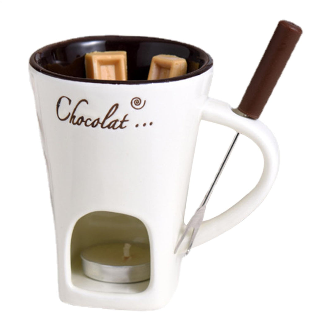 Schokoladen Fondue Becher Set | 130 Ml Teelicht Schokofondue Tasse Aus Keramik | Schoko Fondue Teeli
