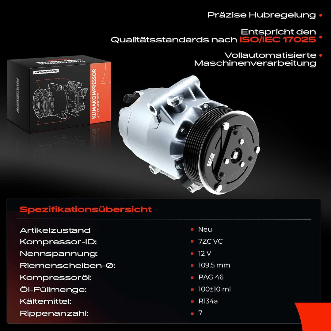 Frankberg Klimakompressor Klimaanlage Kompatibel mit Espace IV JK0/1 1.9L 2.2L Diesel 2002-2008 Espa