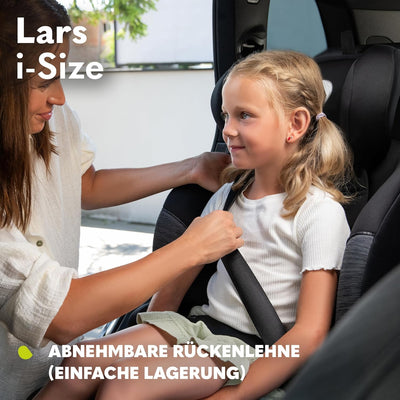 LIONELO LARS i-Size Kinderautositz 100–150 cm, Gruppe 2 3, Seitenschutz 10 Grad, Kopfstützenverstell