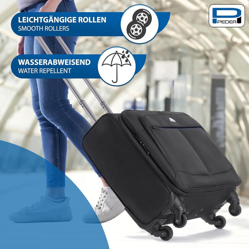 PEDEA Business Trolley "Premium Plus" Laptop-Rollkoffer bis 17,3 Zoll (43,9 cm) mit Übernachtungsfac