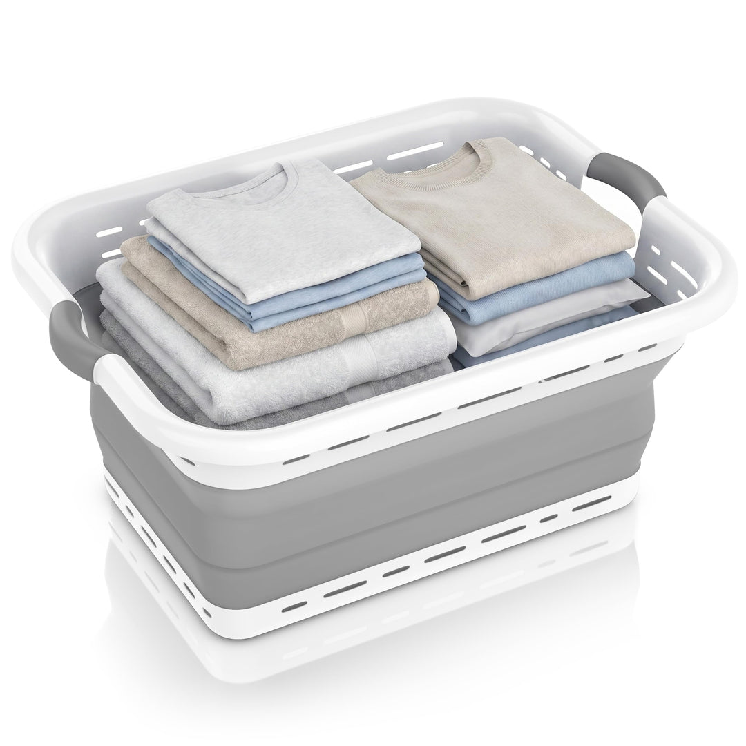 CSL - Wäschekorb faltbar - 45 Liter - platzsparend – Pop-Up-Aufbewahrungsbehälter/Organizer - Campin