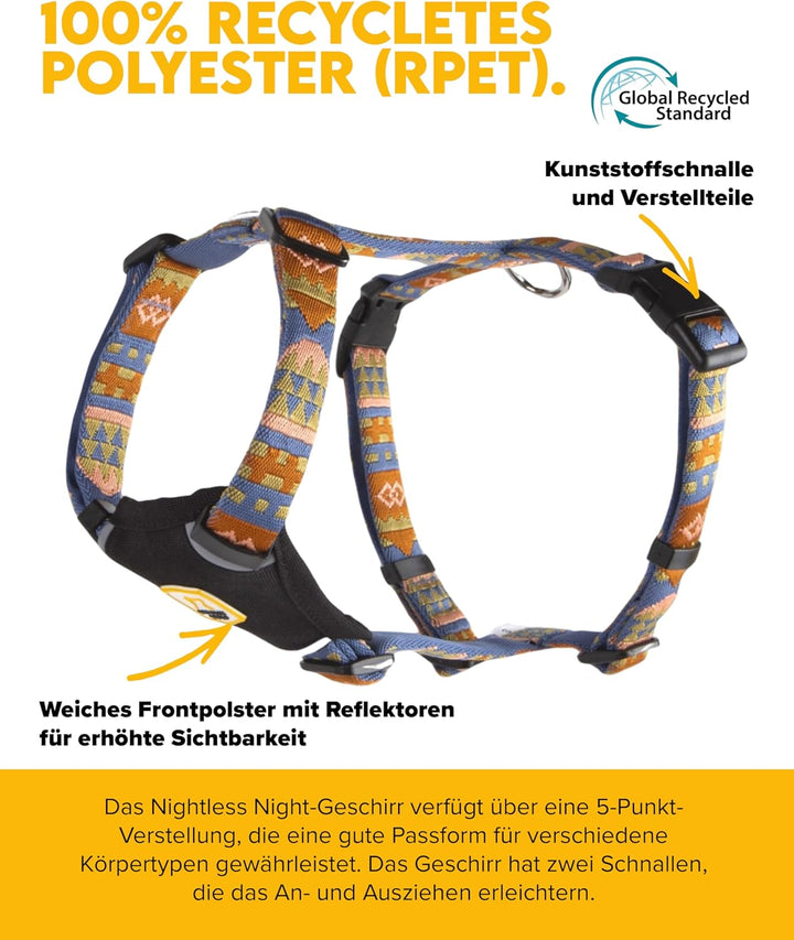 Woolly Wolf Nightless Night Dog Harness XS - Hundegeschirr für kleine Hunde aus recyceltem Polyester