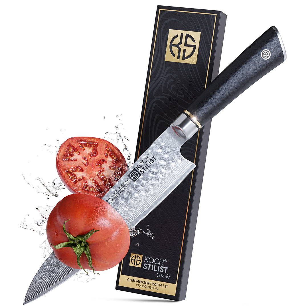 Kochstilist® Premium Damastmesser 20 cm [+ inkl. Geschenkbox] Das 67-Lagen Profi-Kochmesser aus extr