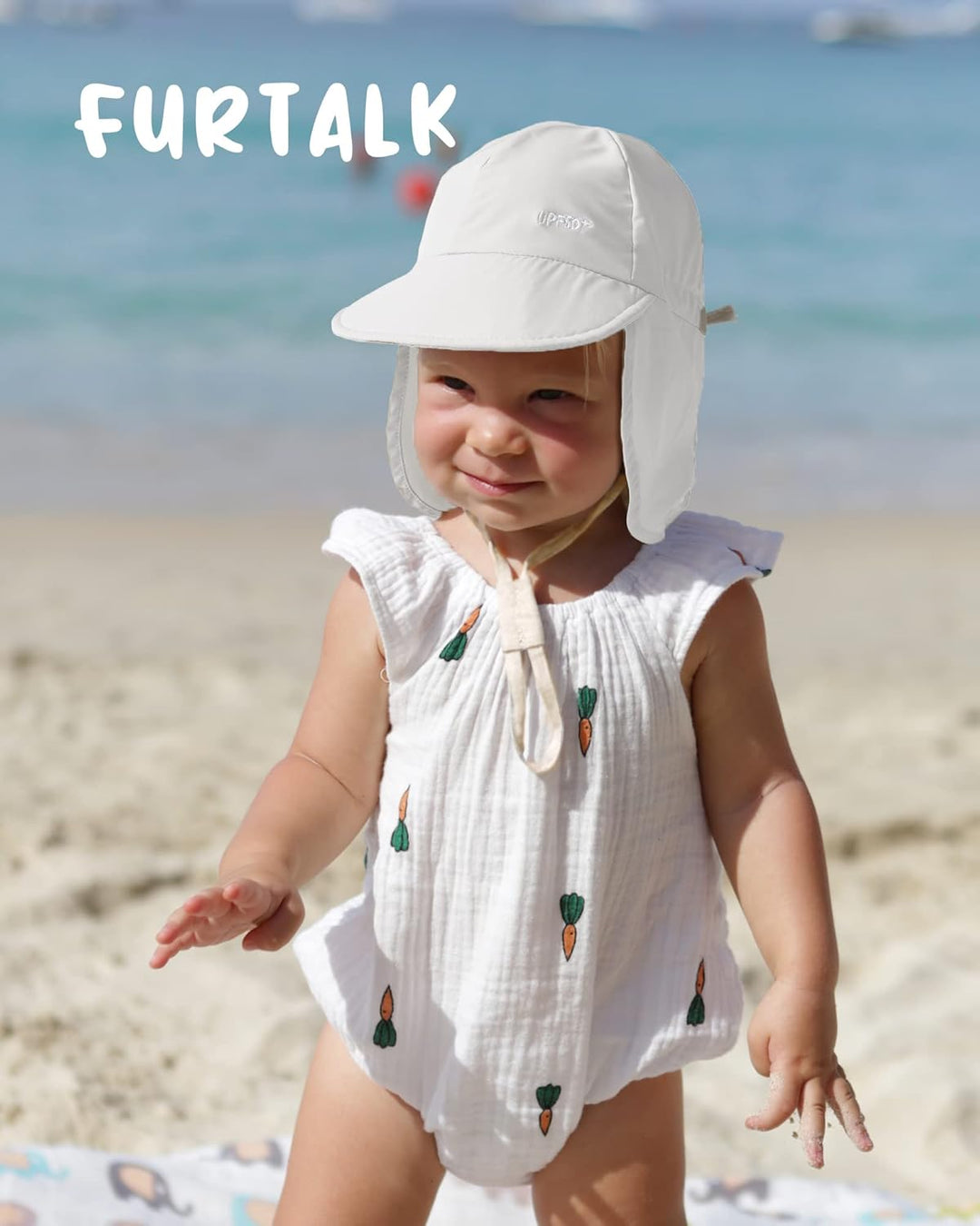 FURTALK Baby Sonnenhut mit Nackenklappe Kleinkind Kinder UPF 50+ Einstellbare Jungen Mädchen UV-Schu