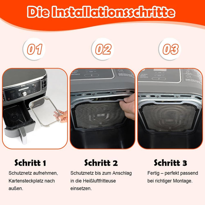 BYKITCHEN 2 Stück Spritzschutz Zubehör für Ninja Dual Zone Heissluftfritteuse 9,5L DZ400EU/DZ400EUST
