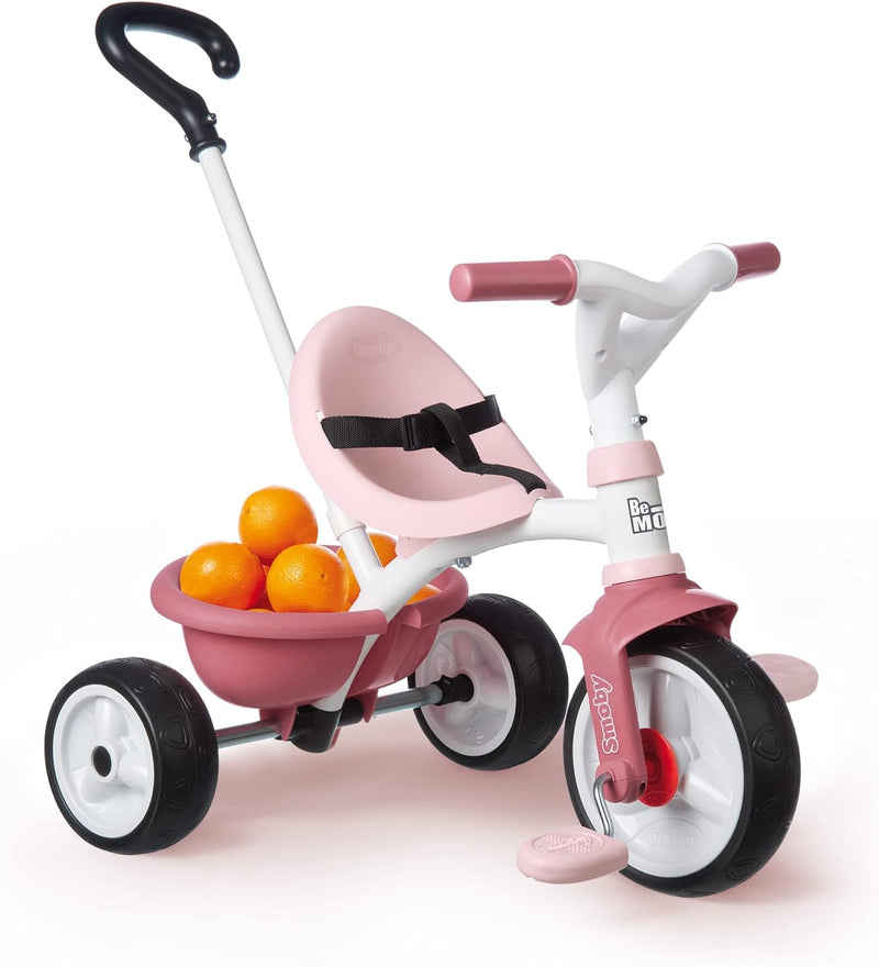 Smoby - Be Move rosa - Kinderdreirad mit Schubstange, Sitz mit Sicherheitsgurt, Metallrahmen, Pedal-