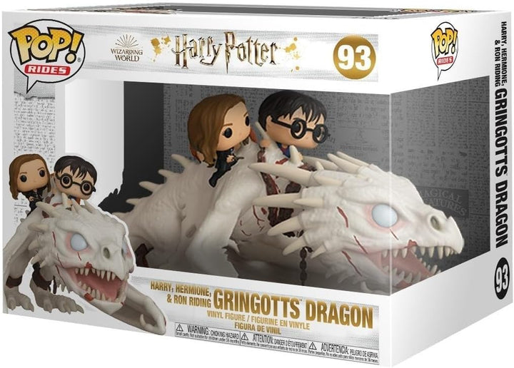Funko 50815 POP Ride Potter-Dragon w/Harry, Ron, & Hermione Sammelbares Spielzeug, Mehrfarben