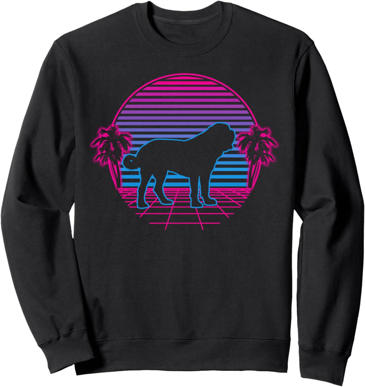 Bernhardiner Hund Welpe Retro Vintage Sunset Sweatshirt