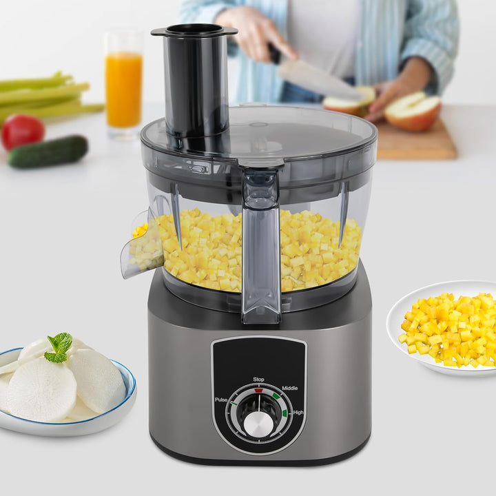 Elektrische 3-in-1 Würfelschneidemaschine 600W | 7L Edelstahl-Gemüseschneider mit 2 Würfelgrössen &