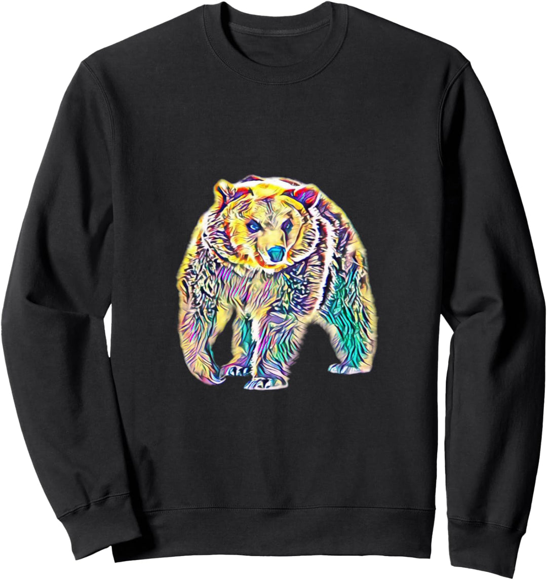 Grizzly Grizzlybär Bären Motiv Bär Raubtier Krallen Zähne Sweatshirt