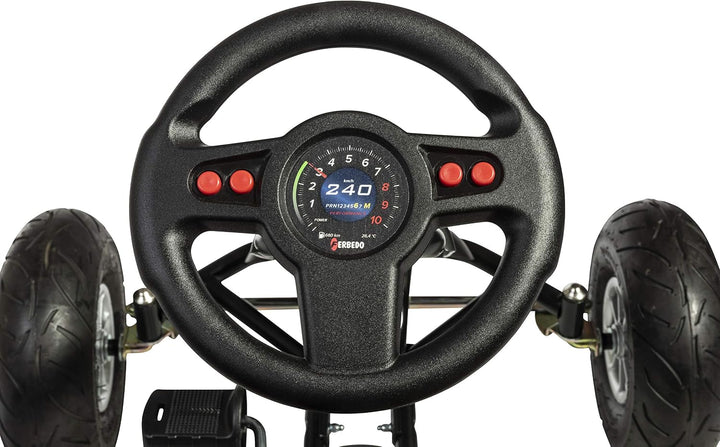 Ferbedo Go Kart AT X-Racer (Gokart / Kart in schwarz mit Soundlenkrad und Luftbereifung, ab ca. 3-8