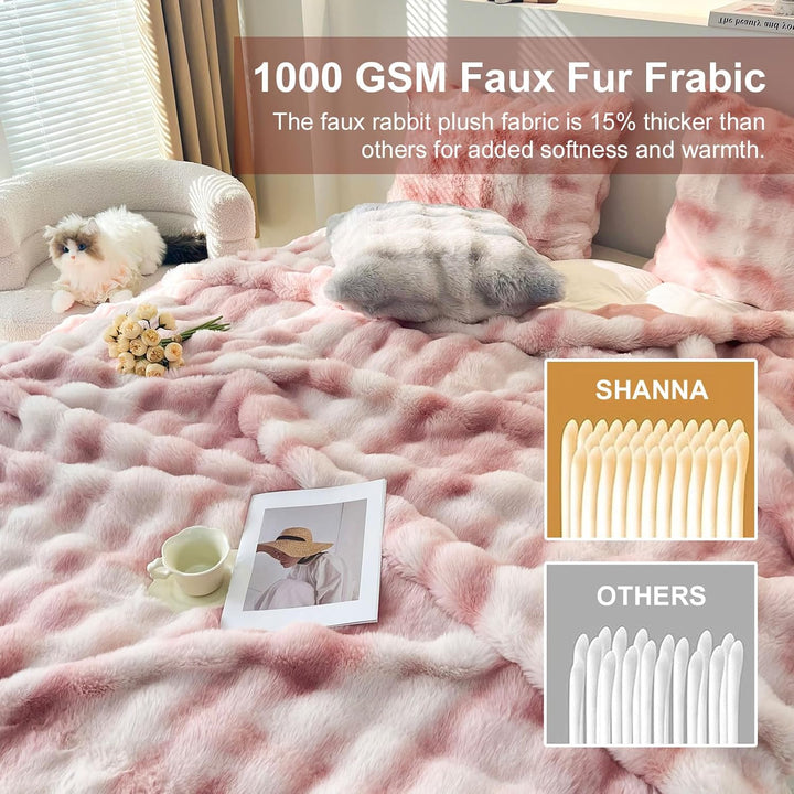 Kuscheldecke Kaninchen Plüsch Decke Super Soft Wohndecke Dick 1000 G/M² Flanell Decke Warme Überwurf