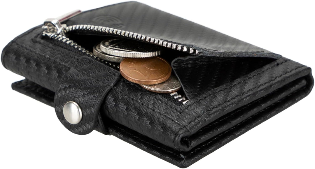 Solo Pelle NEU Slim Wallet mit Münzfach [12 Karten] Slimwallet Riva [RFID-Schutz] Kartenetui mit Mün
