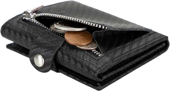 Solo Pelle NEU Slim Wallet mit Münzfach [12 Karten] Slimwallet Riva [RFID-Schutz] Kartenetui mit Mün