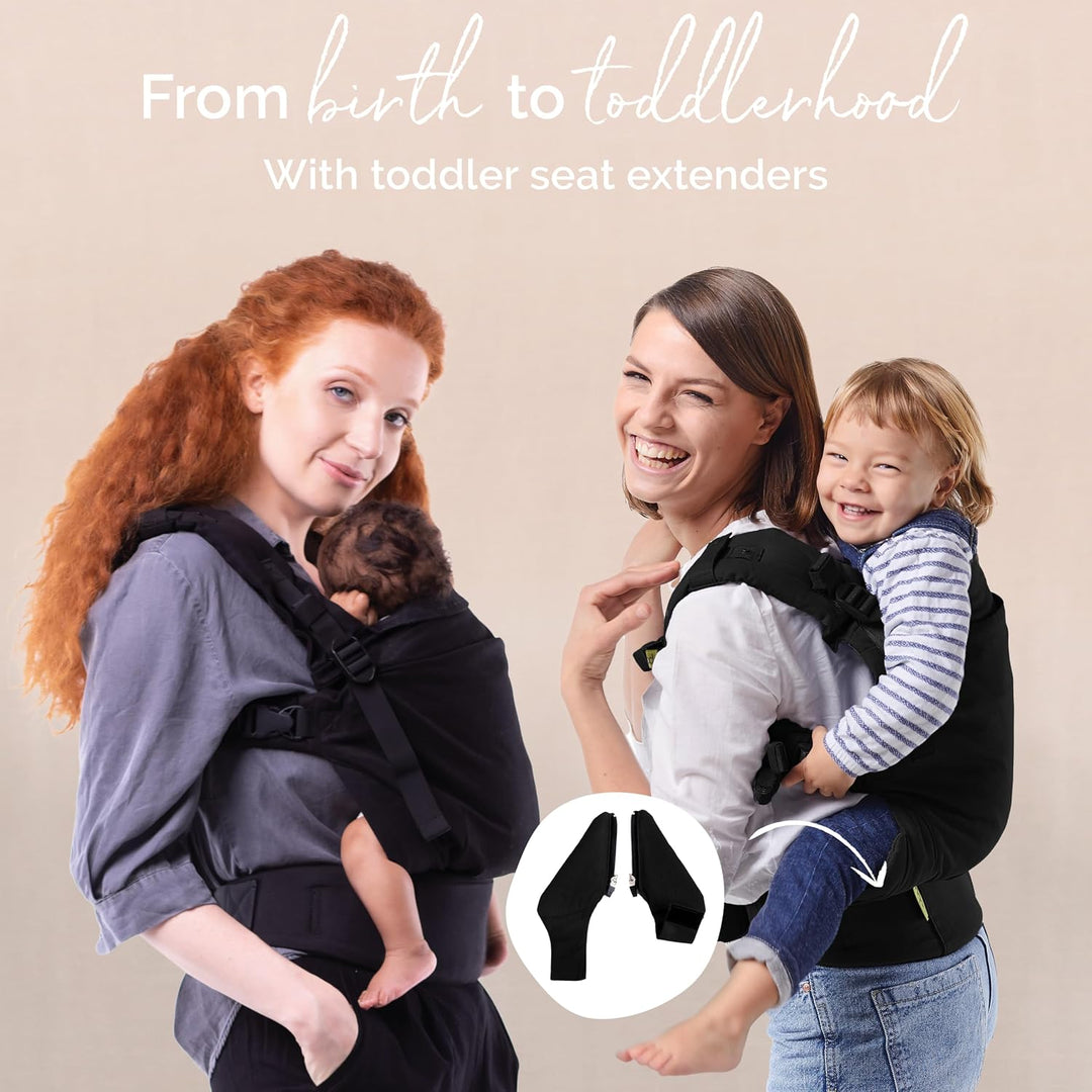 Boba X Babytrage Neugeborene ab Geburt - 2 Tragepositionen Mit Blick zum Baby und als Rucksack Kinde