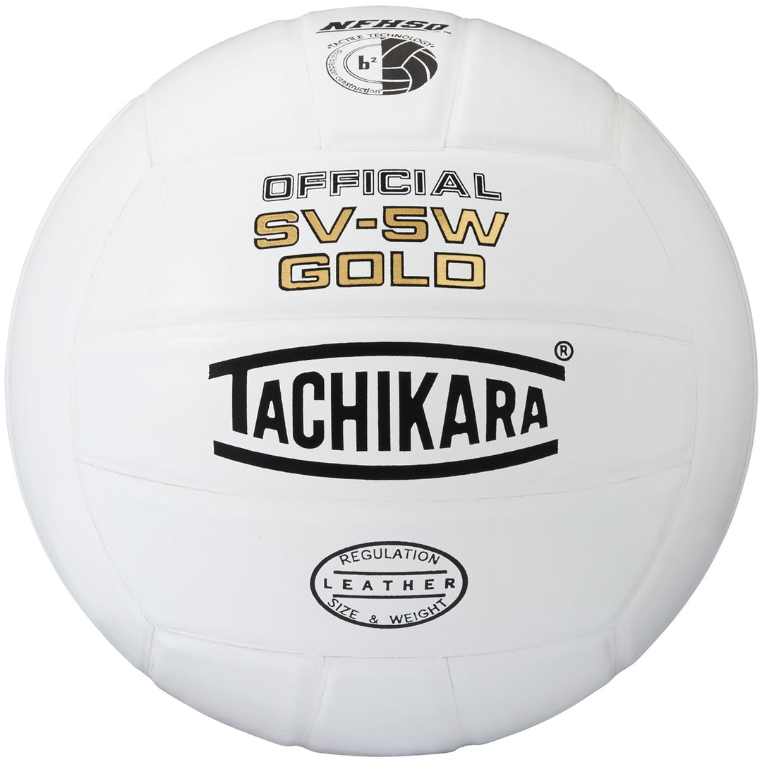 Tachikara SV5W Gold Competition Premium Leather Volleyball Weiss, Weiss