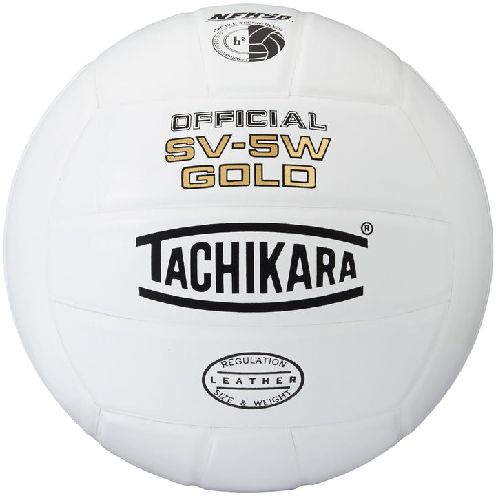 Tachikara SV5W Gold Competition Premium Leather Volleyball Weiss, Weiss