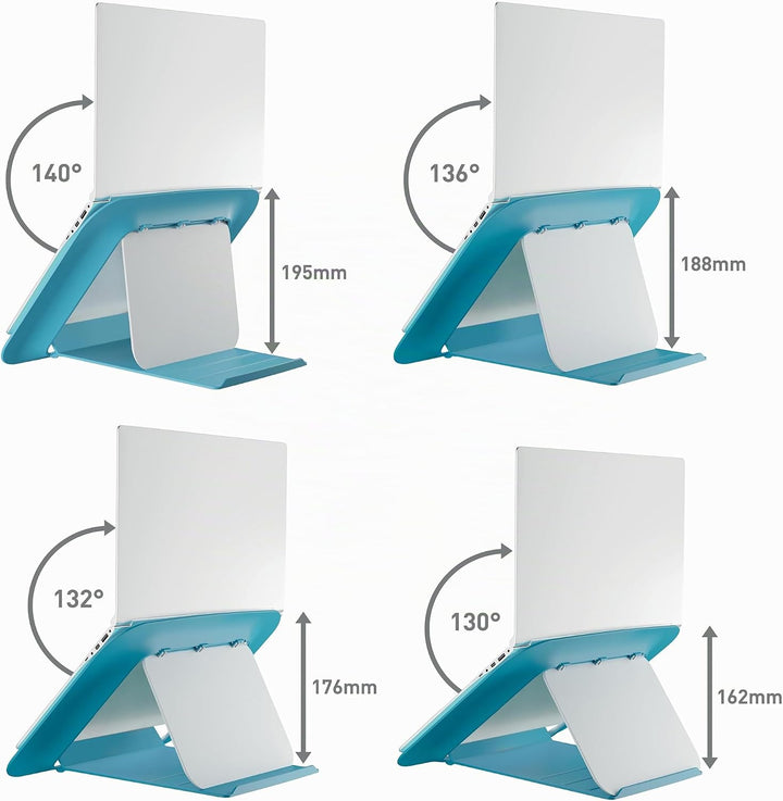 Leitz Höhenverstellbarer Laptopständer, Kompakte Laptop-Erhöhung mit 4 Höhen für 13“-15“ Notebooks,