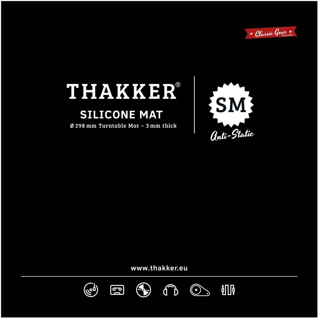 THAKKER Silicone Mat Black - Plattentellerauflage aus antistatischem Silikon - Schwarz | 3mm stark |