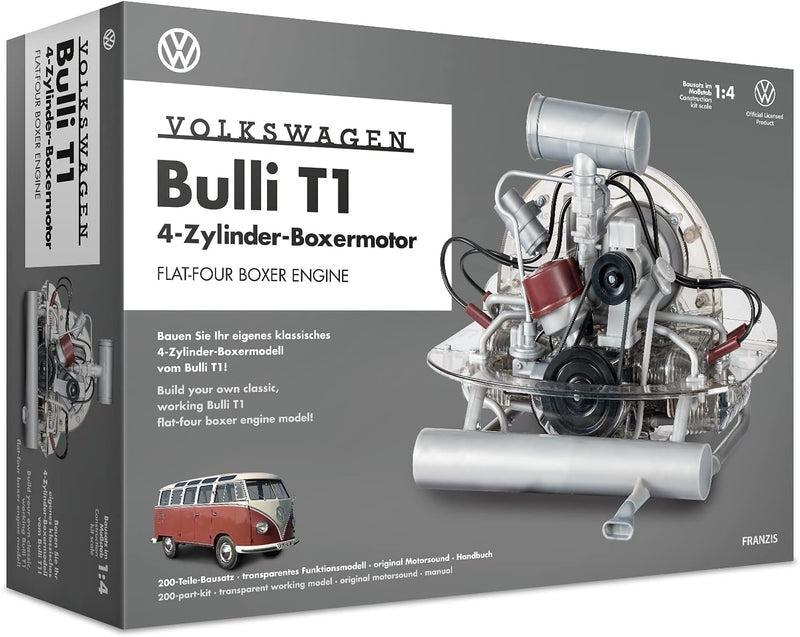 FRANZIS 67152 – Volkswagen VW Bulli T1 Boxermotor, originalgetreuer Motorbausatz des 4-Zylinder Moto