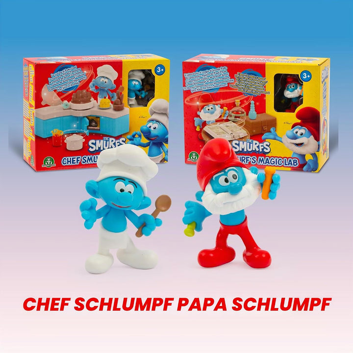 Giochi Preziosi Die Schlümpfe, Schlumpfkoch-Mini-Spielset mit Küche und Zubehör, enthält Exklusive 5